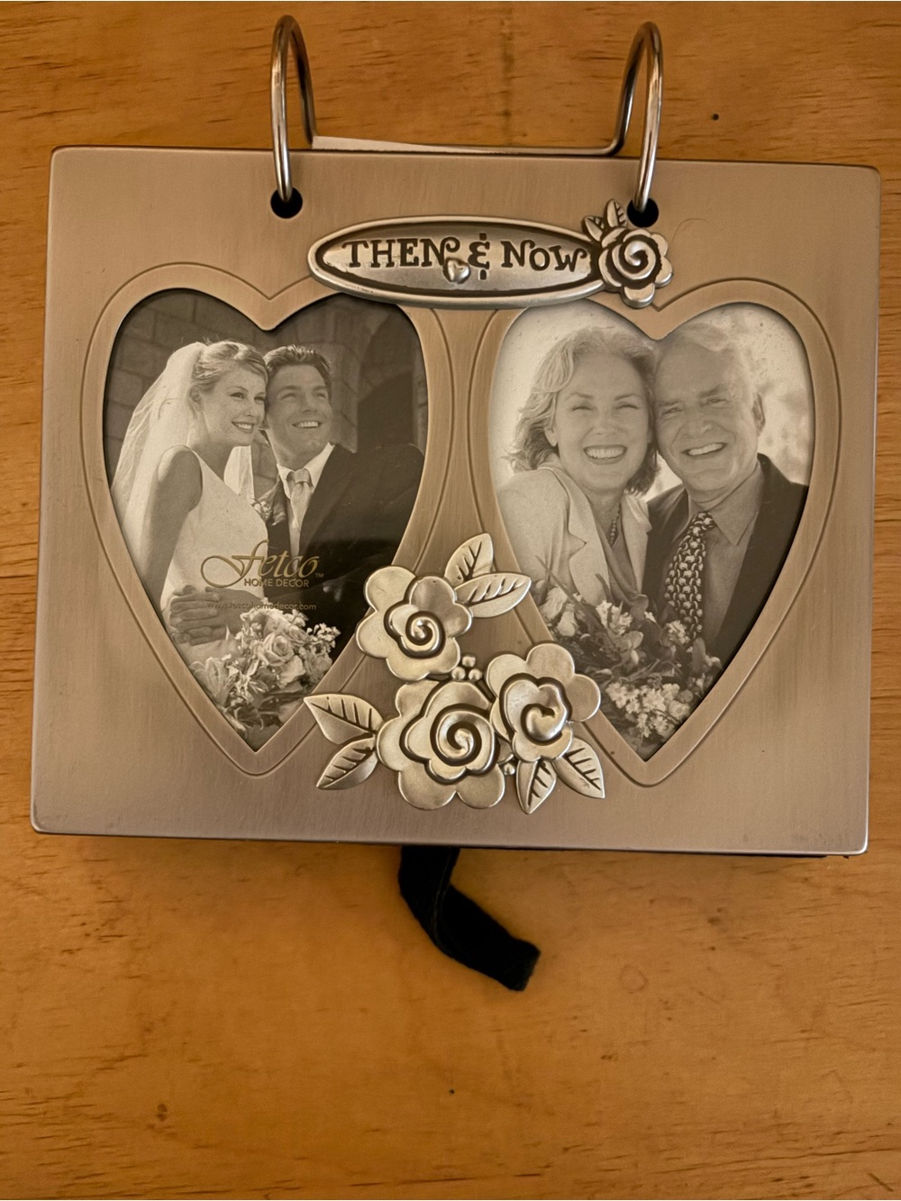 Then & Now Silver-tone Heart Dual Photo Frame -